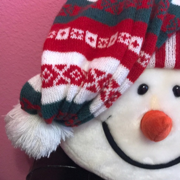 Snowman pillow with Santa clause cap - Picture 3 of 5